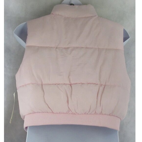 Madden Girl Juniors Zip-Up Puffer Vest, Ballet Light Pink, XL - Picture 2 of 6